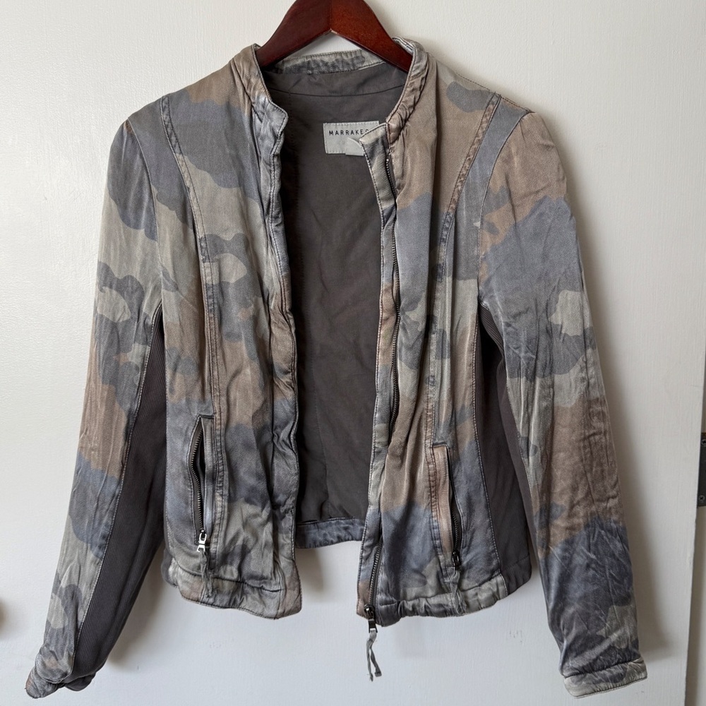 Anthropologie Camouflage Bomber Jacket
